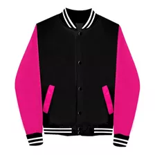  Chamarra Bomber Jacket Con Cierre Rosa Flamingo Pink Moda 