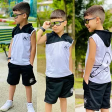 Conjunto Infantil Menino Roupa Masculino Top Verão 2 Peças