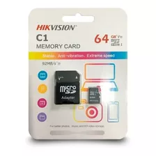 Memoria Sd 64 Gb Hikvision C1 92mb/s Clase 10 Especial Video