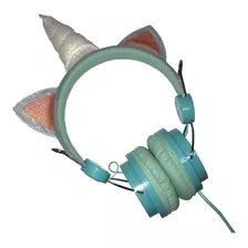 Audífonos Unicornio Glitter Para Niña Con Cable Auxiliar