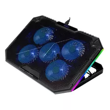 Base Para Notebook Mancer X-gamma, Rgb, Com 5 Fans, Preto