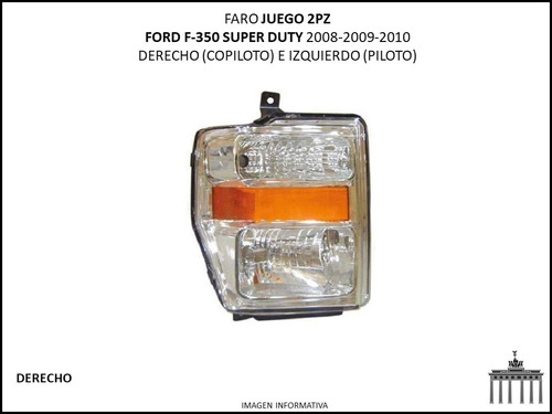 Faro Ford F-350 2008-2010 Super Duty Cromo Juego 2pz Ctt Foto 2
