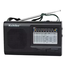 Radio Analógica Kchibo Dual 220v 9 Bandas Fm-tv/am-mw/sw1-7 Color Negro