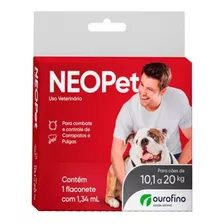 Frasco Antiparasitário Para Pulga Ourofino Neopet Para Cão De 10kg A 20kg