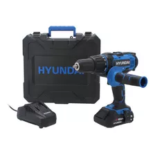 Taladro Atornillador Con Percutor A Batería Hyundai 20v 13mm Color Azul