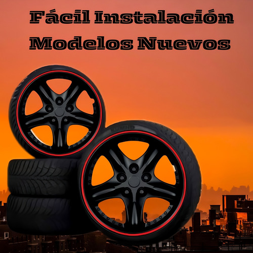 Tapones Optimus Negro-rojo Rin 15 Audi Dodge Ford Kia Isuzu Foto 5