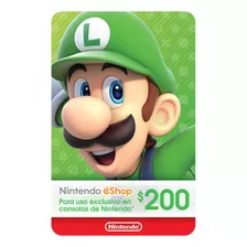 Tarjeta Nintendo Eshop - 200 Mxn Código Digital