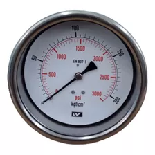 Manômetro Horizontal Inox 100 Mm Faixa 0-200 Kg/cm2:2800 Psi
