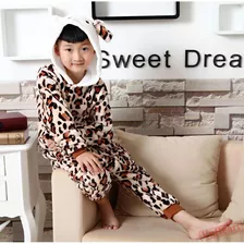 Kigurumi Pijamas Niños Plush Disfraz Kitty Animal Print