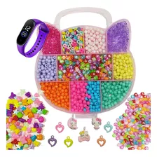 Kit Para Fazer Pulseira Miçangas Infantil Gata 1.800 Peças