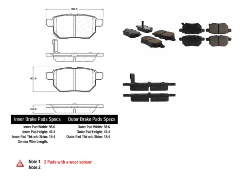 Pastillas Freno Toyota Matrix 2009-2014 Trasero Foto 2