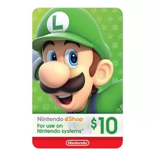 Nintendo Switch 3ds Eshop 10 Usd Codigo Digital Para Juegos
