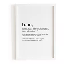 Quadro Decorativo Nome Luan - A4