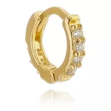 Piercing Cartilagem Brinco Argola Dourado Pedra Zirconia