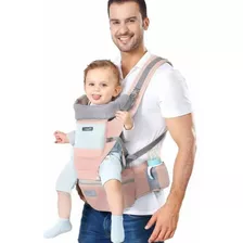 Mochila Cangurera Portabebés Ergonimica De 0-36 Meses Color Rosa