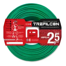 Cable Electrico Unipolar Normalizado 1x2.5mm Trefilcon Rollo X 100 Metros Verde