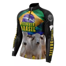 Camiseta Agro Fazenda Gado Nelore Brasil + Bandana Proteção