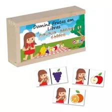 Brinquedo Educativo Domino Libras - Frutas