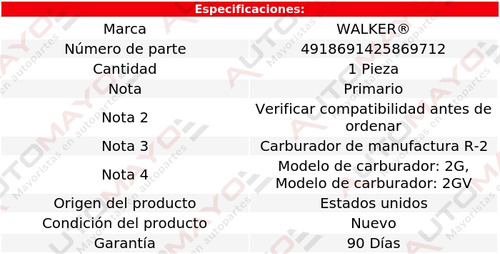 1_ Flotador Carburador Walker Brookwood V8 5.7l 69-70 Foto 2