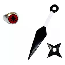 Kit Ninja Kunai Shuriken Anel Cosplay Premium