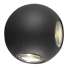Lámpara Aplique De Pared Moderno Tipo Esfera. Color Negro