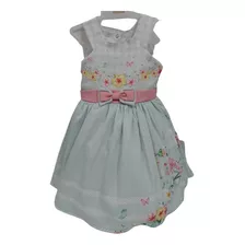 Vestido Luxo Menina Estampado C/ Forro Paraiso Verão 14046