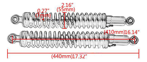 Amortiguador Trasero De Motocicleta Para Xl185s 400 Mm Foto 3