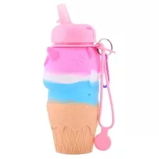 Botella De Silicona Unicornio Helado Footy Multicolor