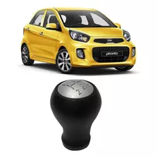 Bola Câmbio Manopla Picanto 2011 A 2016 Preto Tampo Prata