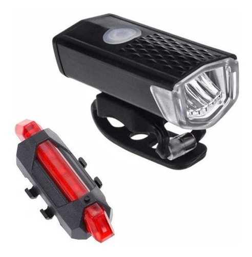 Kit Farol E Lanterna Bike Led Usb Recarregável Prova D'água