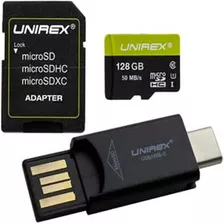 Microsd Unirex De 128 Gb Con Lector Usb Y Adaptador Sd