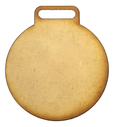 Medalla Para Armar En Mdf 5cm Circulo X10 Unidades Marrón Claro