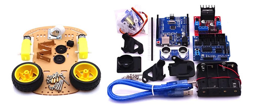 Kit Piezas Robot Educativo Arduino Tres Ruedas Para Armar