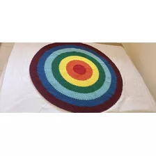 Chakras Tapete Crochê Artesanal Redondo 1,28m Meditação