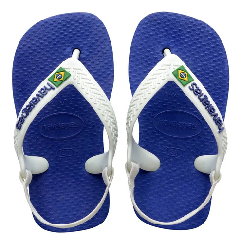 Chinelo Havaianas Baby Brasil Logo Original Azul Naval 25.26 Br Liso