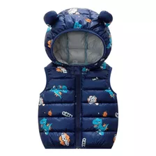 Chaqueta Sin Mangas Con Capucha Bebés Y Niños Otoño-invierno