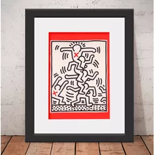 Quadro Keith Haring Pop Art 56x46cm Vidro + Paspatur U3024