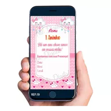 Convite Digital Virtual Para 1 Aninho Chuva De Amor Menina