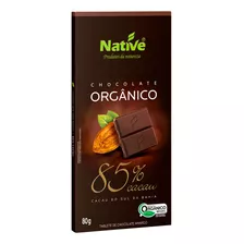 Barra De Chocolate Orgânico 85% Cacau 80g - Native