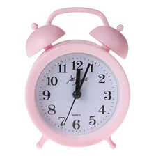 Relógio De Mesa Despertador Modelo Analógico Retrô Rosa