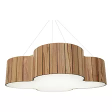 Lustre Decorativo Madeira Pendente Farol 68cm