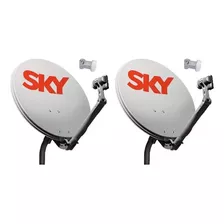 Sky Kit 2 Antenas + 2 Lnb Simples + Kit Instalação