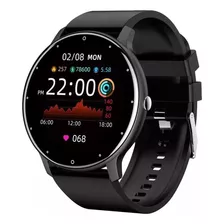 Smartwatch Genérica Zl02 Caja Negra, Malla Negra De Silicona