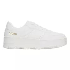 Tenis Ozono Con Plataforma Color Blanco Para Mujer