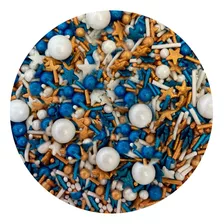 Sprinkles Navidad Azul Dorado Granillo Confeti Comestible