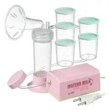 Bomba Tira Leite Elétrico 110v Rosa - Matern Milk + 5 Copos