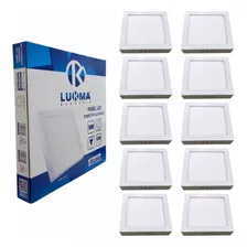 Painel Led Sobrepor 18w 3000k Quadrado 21x21 (kit 10) Lukma