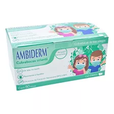 Cubrebocas Infantiles Tricapa Plisado Ambiderm Caja/50 Pz