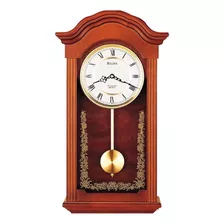 Reloj Bulova De Pared Pendulo Retro Vintage C3542 Clocks Estructura Café Fondo Café