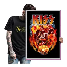 Quadro Kiss Bandas De Hard Rock Poster Tamanho A2 11